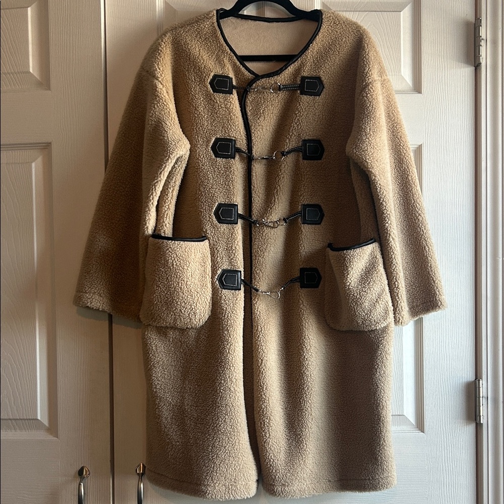 Women's Tan Toggle Coat - Picture 5 of 13